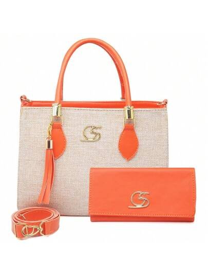 Bolsa Feminina Média tecido + Carteira Gaby Show - Luna Fashion Style - 