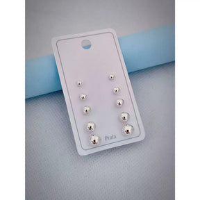 Kit Elegancia - 5 Pares de Pendientes de Bola en Plata 925