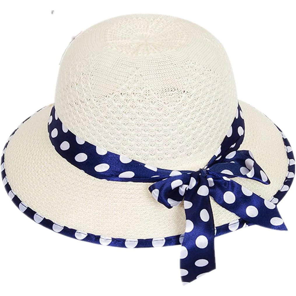 Chapéu Praia Feminino Floppy Aba Laço Piscina Verão flor com borda