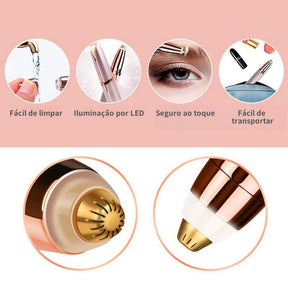 Caneta Depiladora Sobrancelha Elétrico Recarregável USB Bivolt (Cores Sortidas)