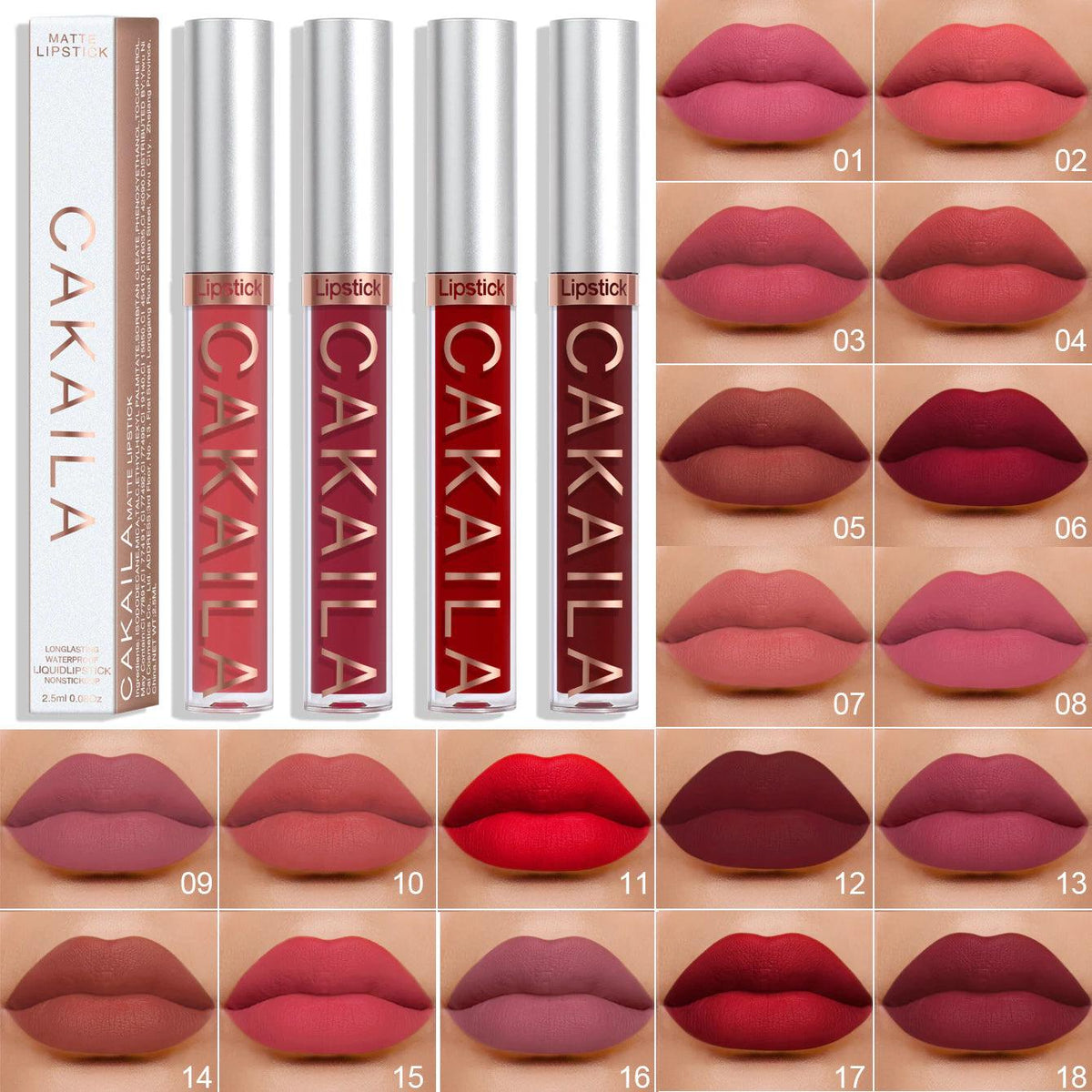 Brilho Labial Fosco | 18 Cores à prova d'água - Luna Fashion Style - 