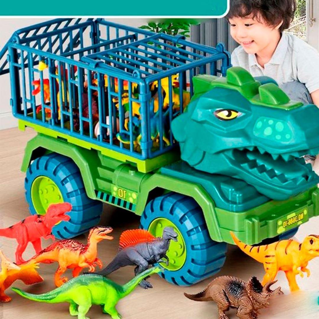 Carrinho Dinossauro Rex + 12 Dinossauros - Luna Fashion Style - brinquedo