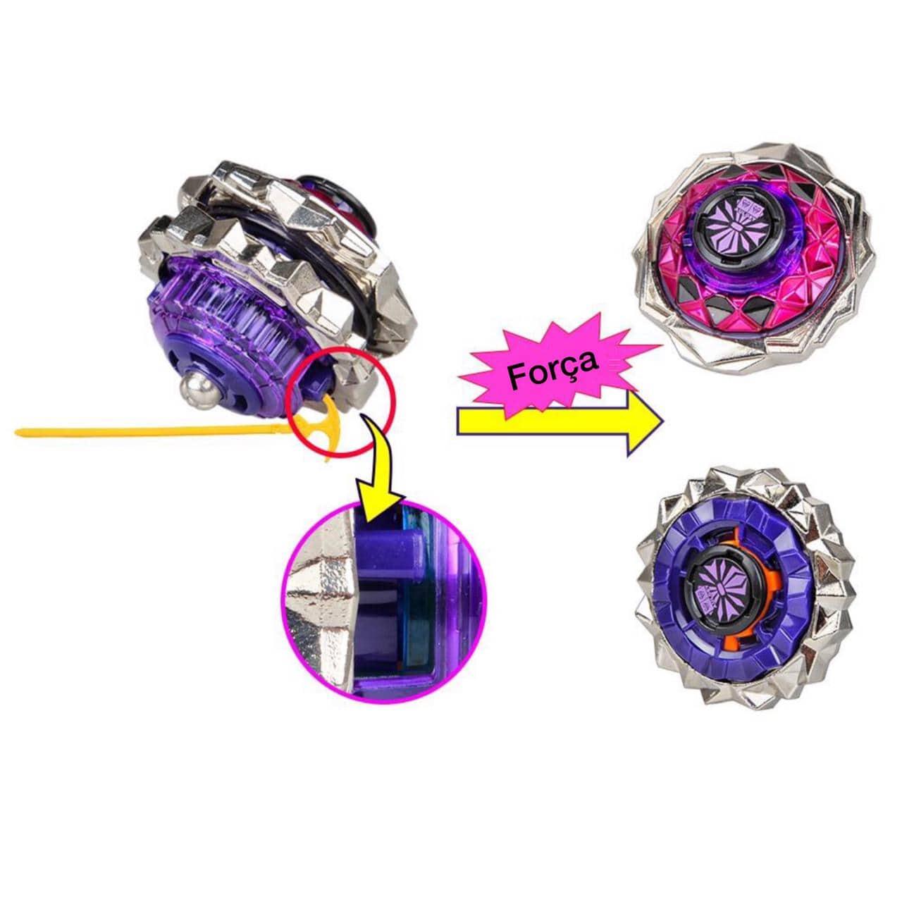 Conjunto Beyblade Com Lançador de Alta Qualidade - Luna Fashion Style - beyblade conjunto