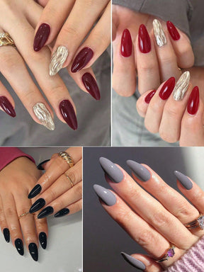 Conjunto Completo de Unhas Acrílicas Amendoado | 12 Cores - Luna Fashion Style - 