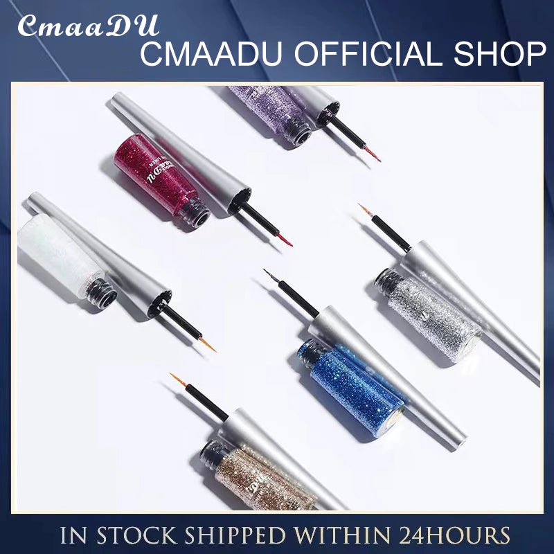 Delineador c/ Glitter 16 Cores CmaaDu | High Density Pearl Ultra Brilhante - Luna Fashion Style - 