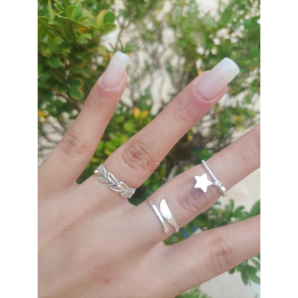 Anillo ajustable para mujer de plata pura 925 auténtica, varios modelos originales, moda femenina 8
