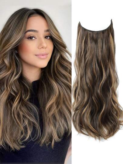 Extensões de Cabelo Ondeado Encaracolado Halo com Fio Invisível - Luna Fashion Style - 