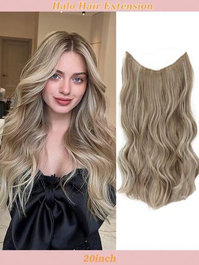 Extensões de Cabelo Ondeado Encaracolado Halo com Fio Invisível - Luna Fashion Style - 