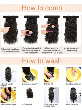 Extensões de Cabelo Ondeado Encaracolado Halo com Fio Invisível - Luna Fashion Style - 