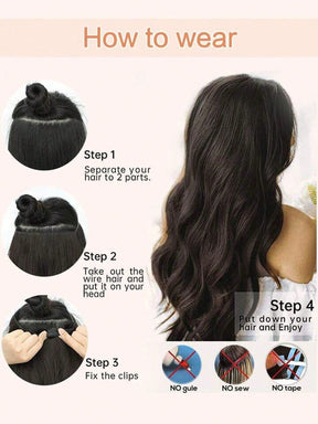 Extensões de Cabelo Ondeado Encaracolado Halo com Fio Invisível - Luna Fashion Style - 