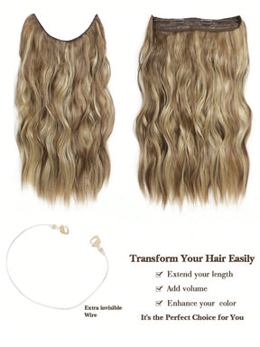 Extensões de Cabelo Ondeado Encaracolado Halo com Fio Invisível - Luna Fashion Style - 