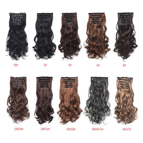 Extensões de Cabelo Sintético Ondulado com 16 Presilhas - Luna Fashion Style - 