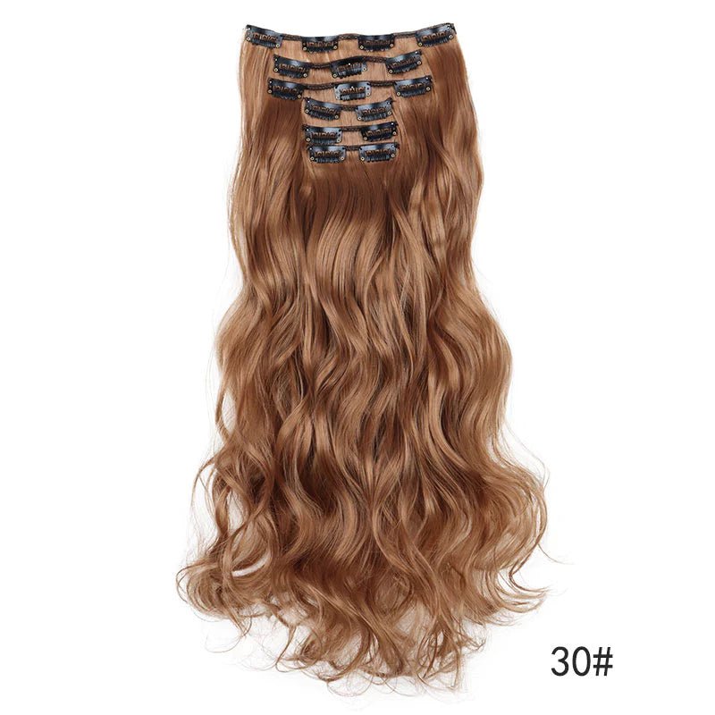 Extensões de Cabelo Sintético Ondulado com 16 Presilhas - Luna Fashion Style - 