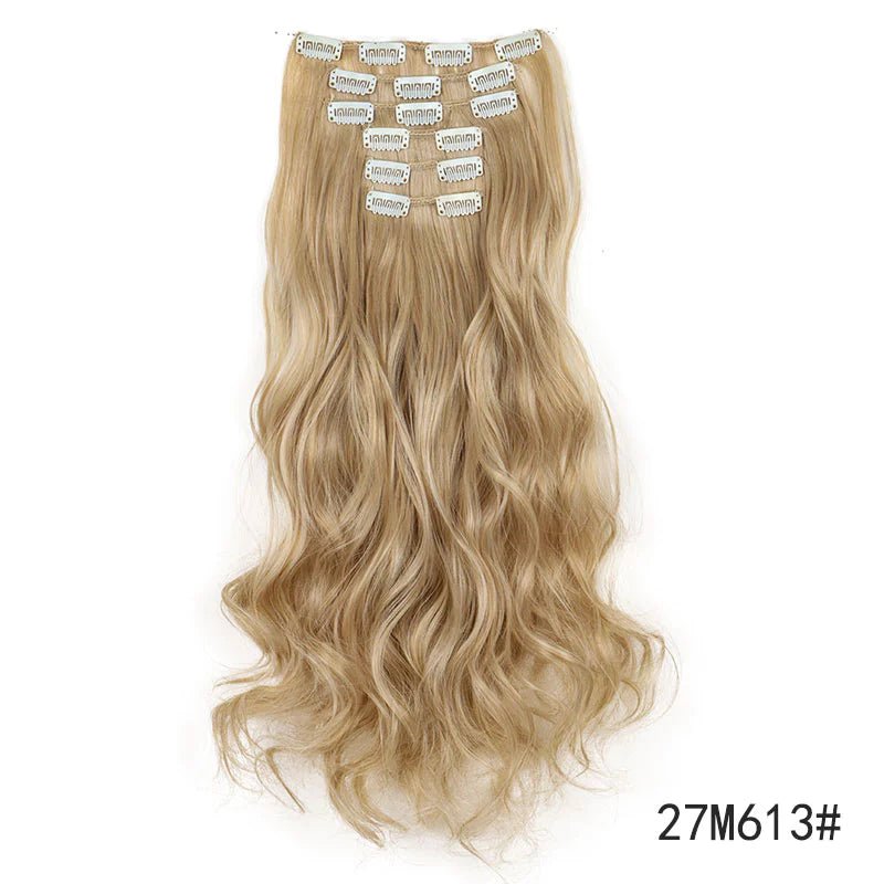 Extensões de Cabelo Sintético Ondulado com 16 Presilhas - Luna Fashion Style - 