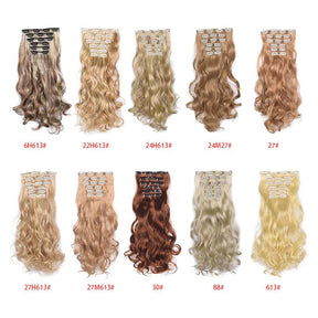 Extensões de Cabelo Sintético Ondulado com 16 Presilhas - Luna Fashion Style - 