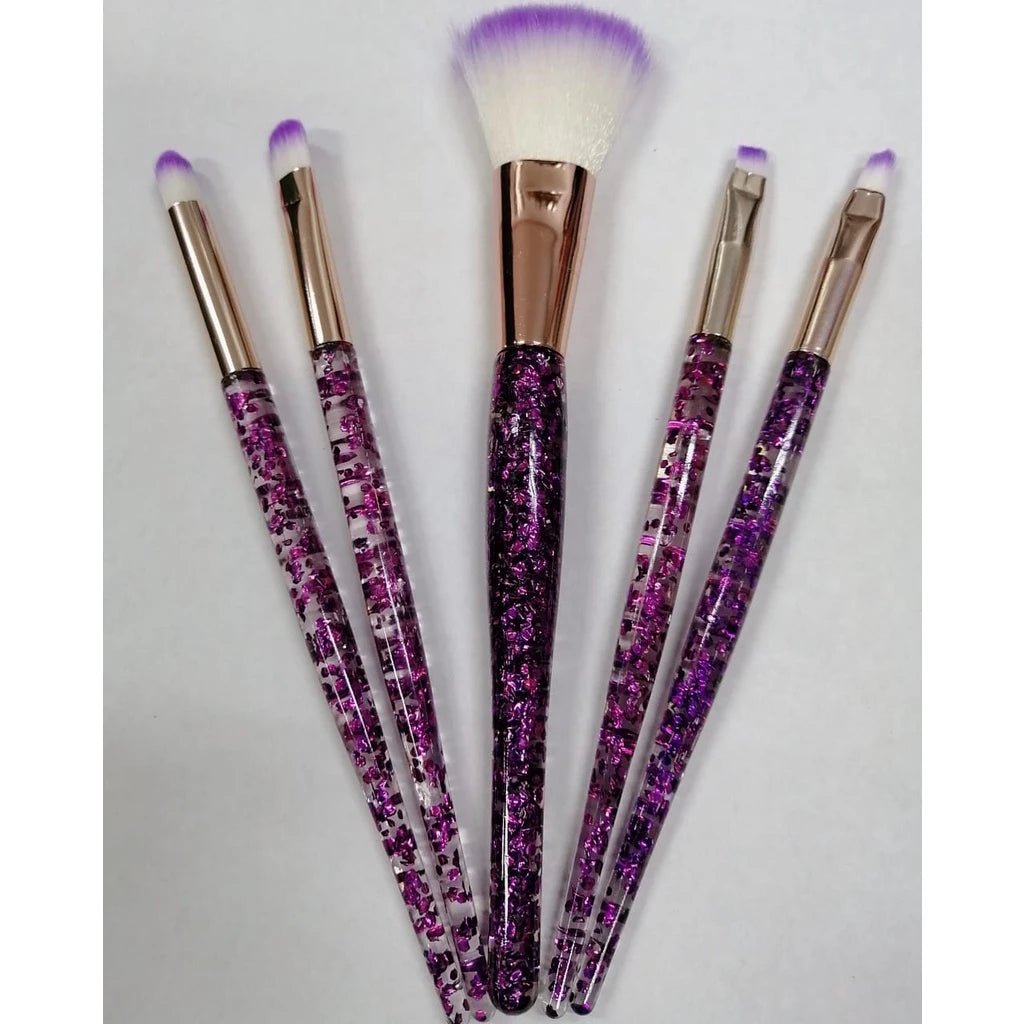 Kit 5 Pincéis Glitter para Maquiagem - Luna Fashion Style - 