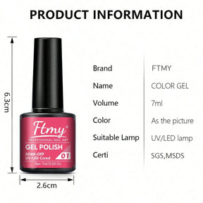 Kit de Esmaltes em Gel Ftmy | 12 Cores - Luna Fashion Style - 