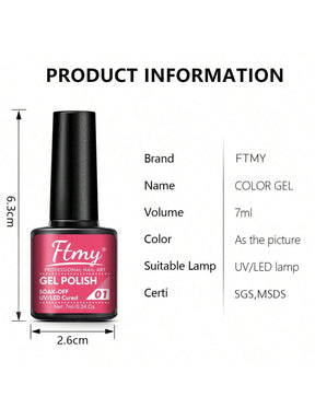 Kit de Esmaltes em Gel Ftmy | 12 Cores - Luna Fashion Style - 