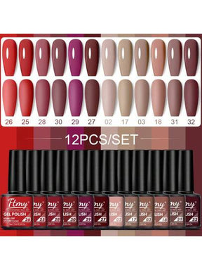 Kit de Esmaltes em Gel Ftmy | 12 Cores - Luna Fashion Style - 