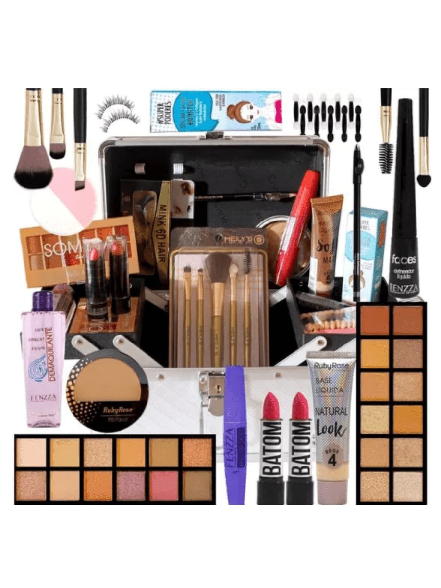 Kit de Maquiagem Completo com 13 Itens + Necessaire - Luna Fashion Style - 