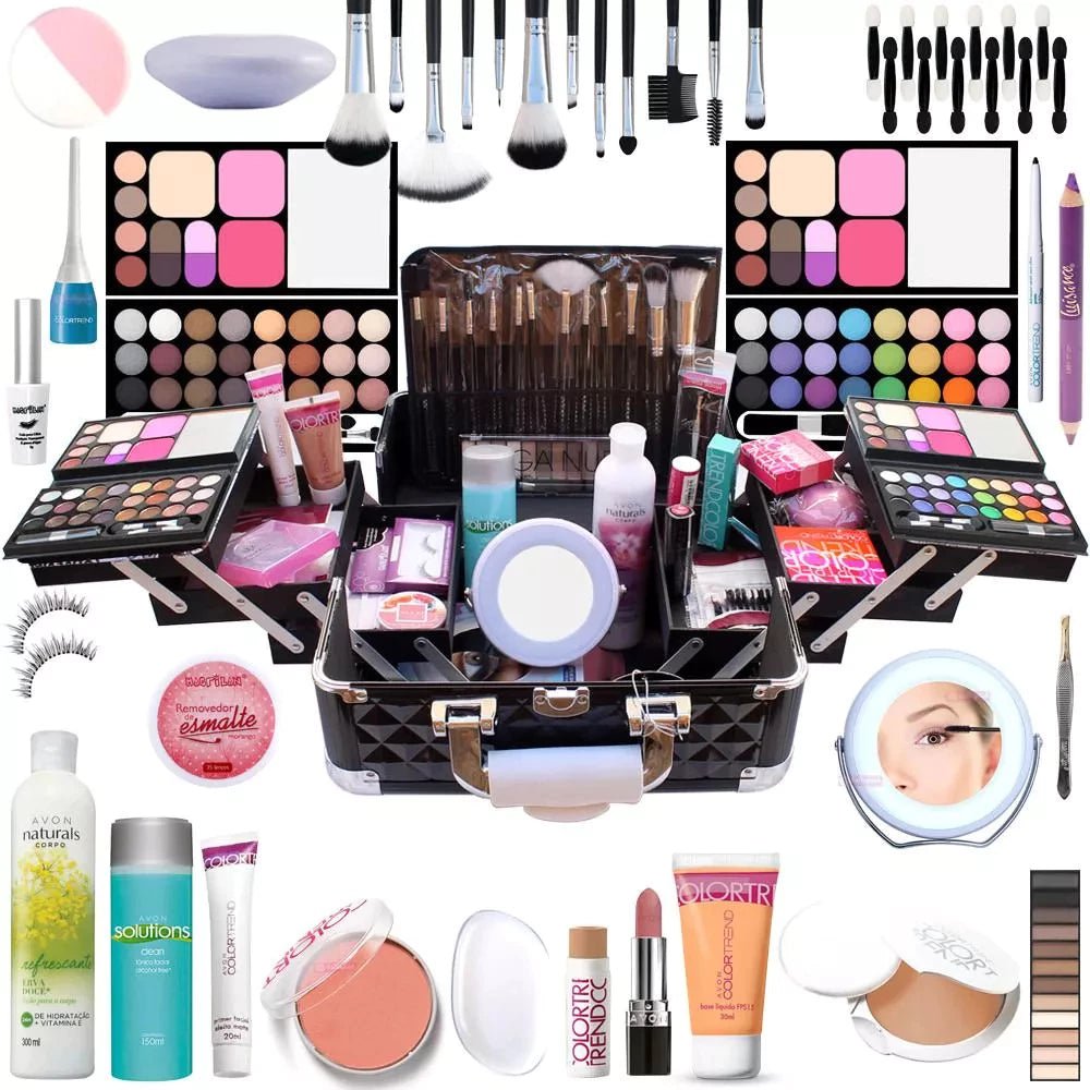 Kit de Maquiagem Completo com Pincéis - Luna Fashion Style - 