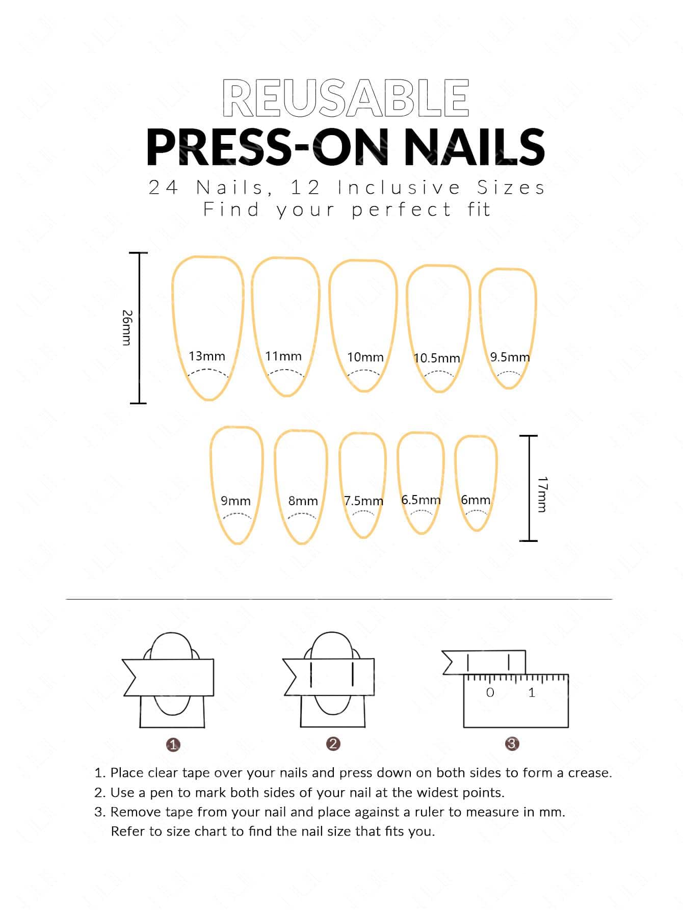 Kit de Unhas Postiças Press On Amendoado | 24 u - Luna Fashion Style - 