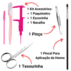 Kit Profissional c/ Acessórios de Designer de Sobrancelhas - Luna Fashion Style - 