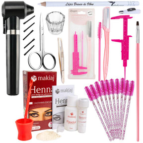 Kit Profissional c/ Acessórios de Designer de Sobrancelhas - Luna Fashion Style - 