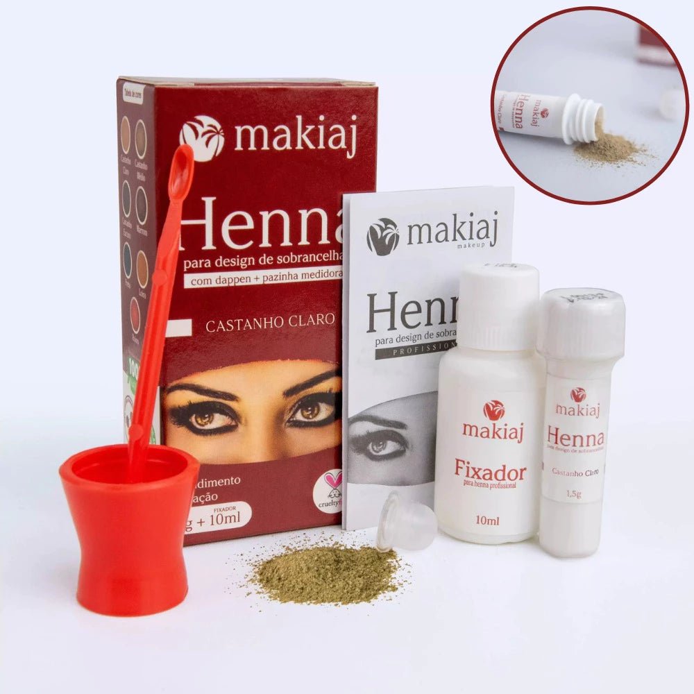 Kit Sobrancelha Profissional Henna Makiaj - Luna Fashion Style - 