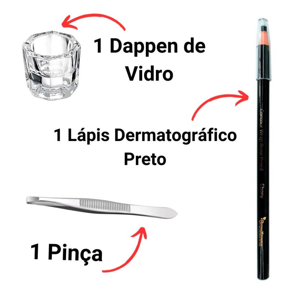 Kit Sobrancelha Profissional Henna Makiaj - Luna Fashion Style - 