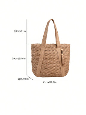 Nova Bolsa de Praia Trançada Elegante - Luna Fashion Style - 