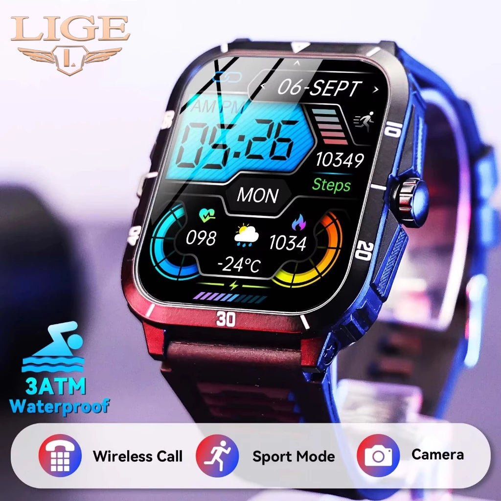 Relogio inteligente LIGE Full Touch HD | à prova d'água - Luna Fashion Style - 