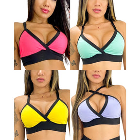 Kit c/ 3 Tops Fitness | Conforto, Sustentação e Estilo