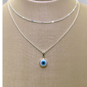 Kit de protección dúo: Gargantilla de corazón + Collar de ojo turco en plata 925