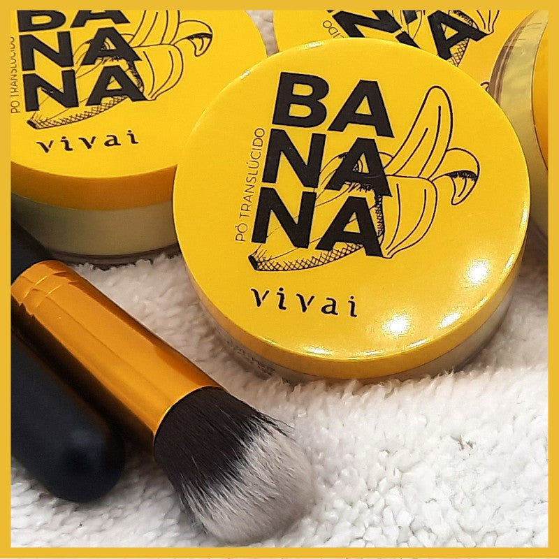 Pó Banana Translúcido Vivai  – Acabamento Aveludado, Antibrilho, Fixador de Maquiagem