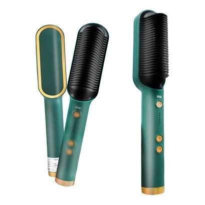 Escova Alisadora Elétrica 5 em 1 Bivolt – Alisa, Modela, Hidrata, Alinha e Reduz Frizz