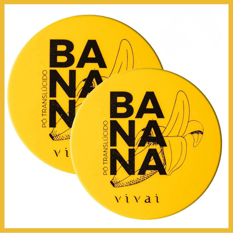 Pó Banana Translúcido Vivai  – Acabamento Aveludado, Antibrilho, Fixador de Maquiagem