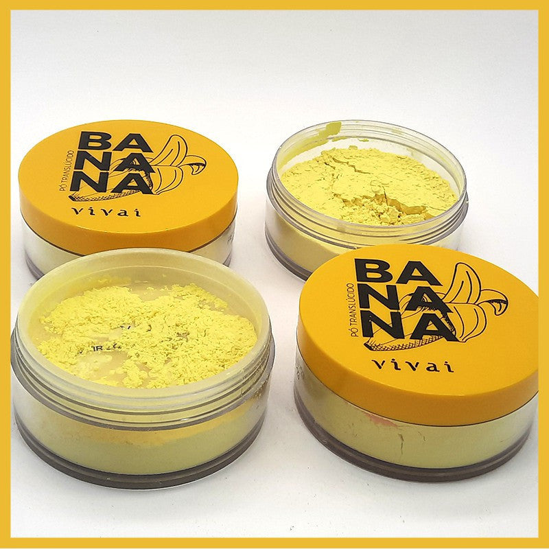 Pó Banana Translúcido Vivai  – Acabamento Aveludado, Antibrilho, Fixador de Maquiagem