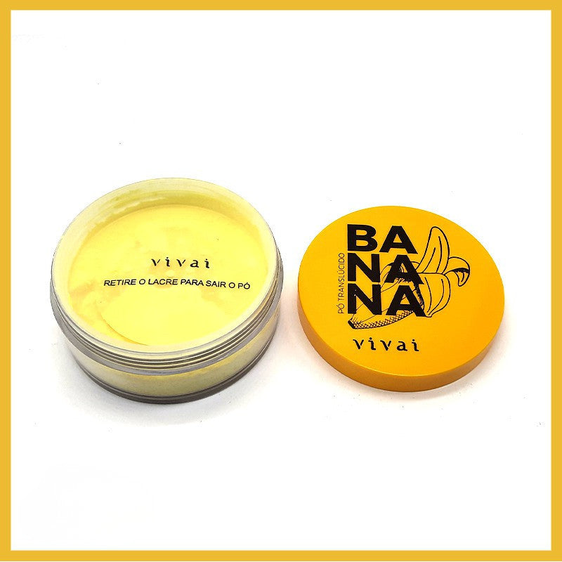 Pó Banana Translúcido Vivai  – Acabamento Aveludado, Antibrilho, Fixador de Maquiagem