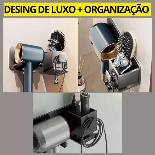 Suporte Organizador de Secador e Maquiagens para Banheiro - Luna Fashion Style - dplk_pdt_8804